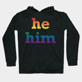 Rainbow He Him Pronouns Hoodie